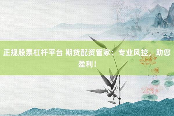 正规股票杠杆平台 期货配资管家：专业风控，助您盈利！