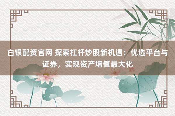白银配资官网 探索杠杆炒股新机遇：优选平台与证券，实现资产增值最大化
