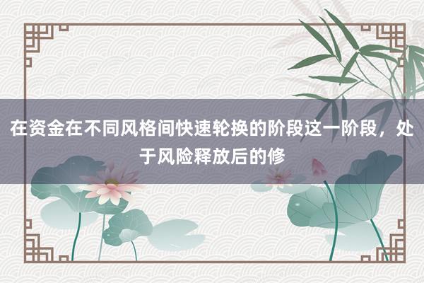 在资金在不同风格间快速轮换的阶段这一阶段，处于风险释放后的修