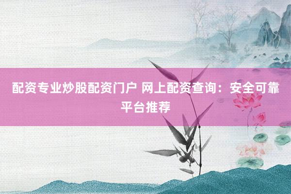 配资专业炒股配资门户 网上配资查询：安全可靠平台推荐