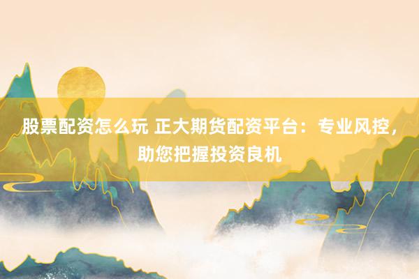 股票配资怎么玩 正大期货配资平台：专业风控，助您把握投资良机