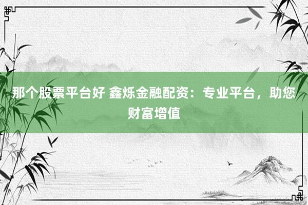 那个股票平台好 鑫烁金融配资：专业平台，助您财富增值