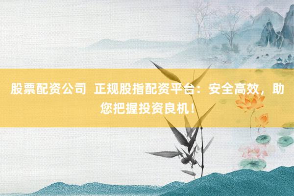股票配资公司  正规股指配资平台：安全高效，助您把握投资良机！
