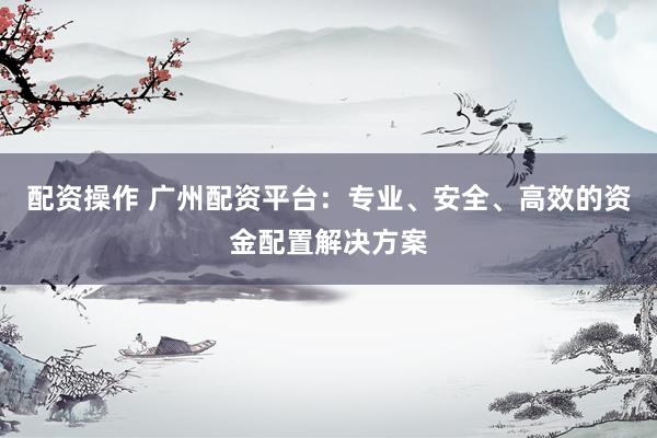 配资操作 广州配资平台：专业、安全、高效的资金配置解决方案