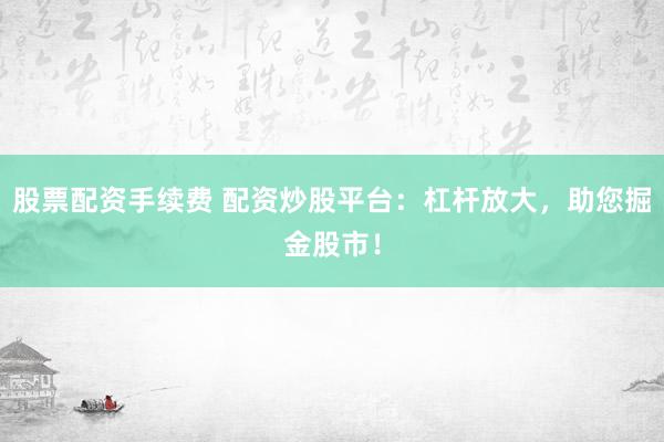 股票配资手续费 配资炒股平台：杠杆放大，助您掘金股市！
